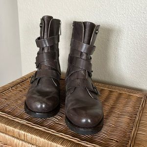 Bussola brown leather Prague Moto Boots